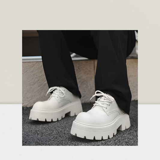 Men’s Chunky Lace-Up Shoe – Pure White
