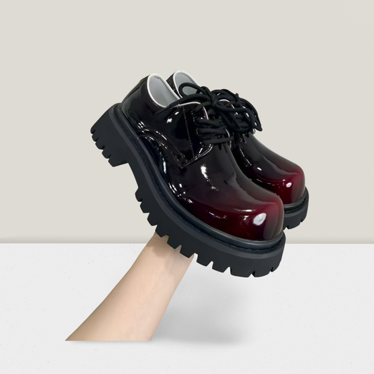 Oxblood Gloss Platform Derby