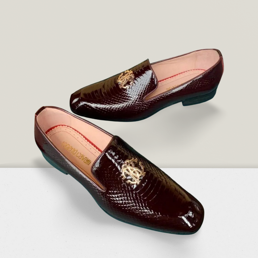 Obsidian Patent Lug-Sole Loafer