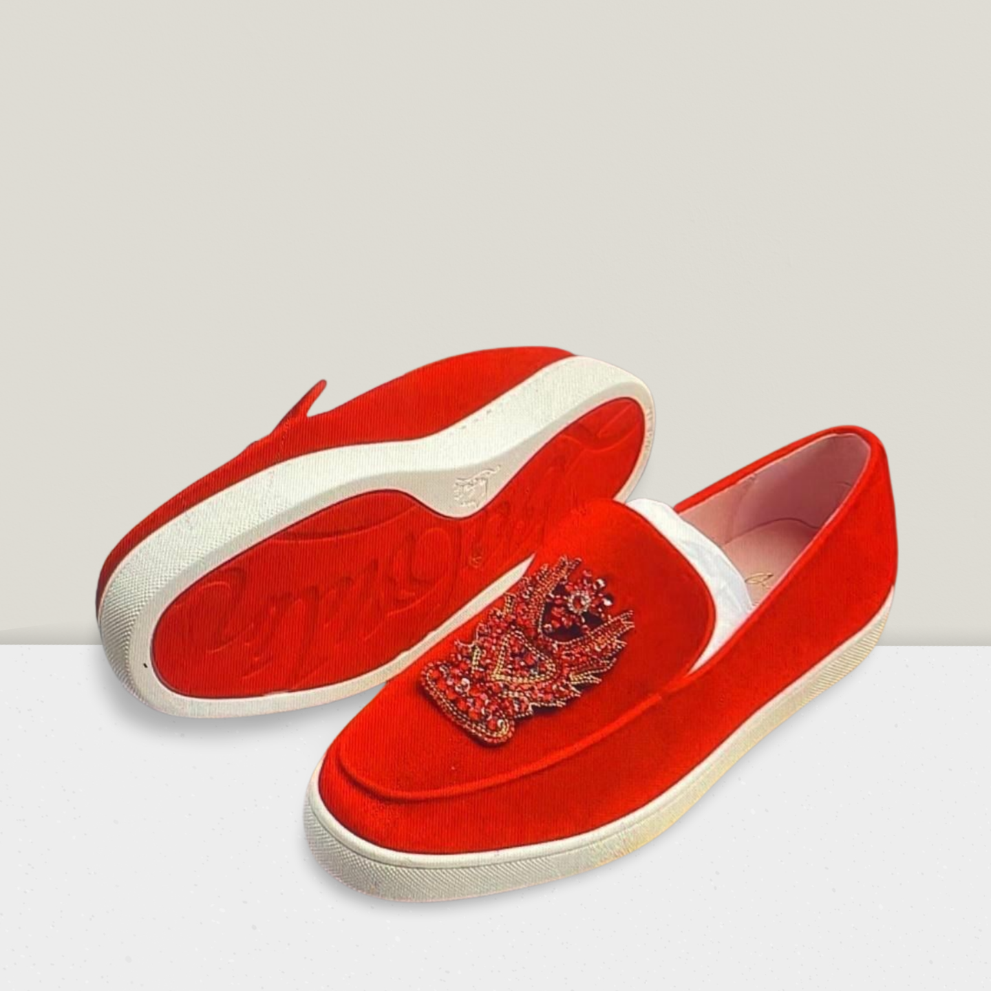 Men’s Luxury Velvet Crown Slip-On Loafer