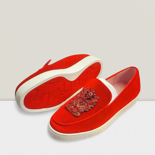 Men’s Luxury Velvet Crown Slip-On Loafer