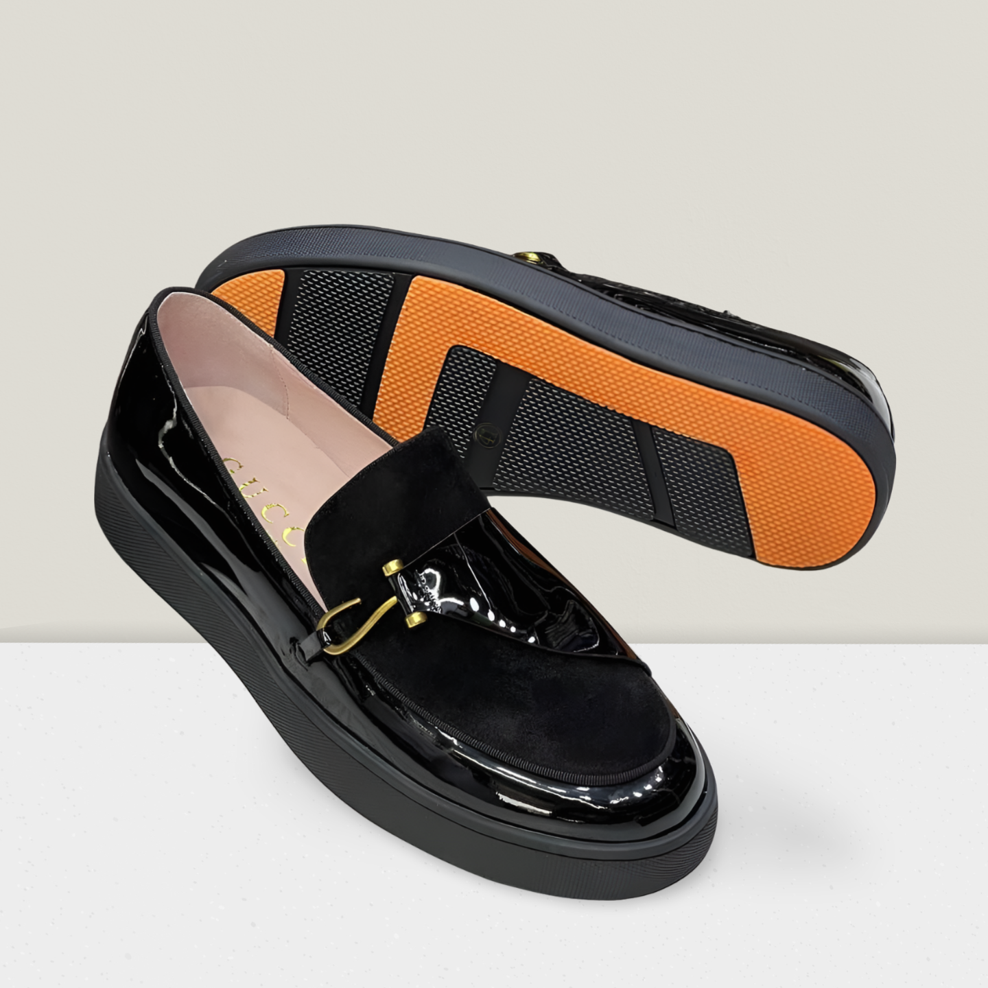 Men’s Suede & Patent Hybrid Loafer – Jet Black