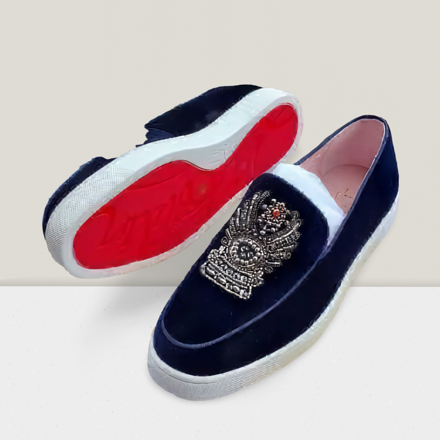 Men’s Luxury Velvet Crown Slip-On Loafer