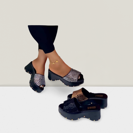 Crystal-Stud Platform Mule