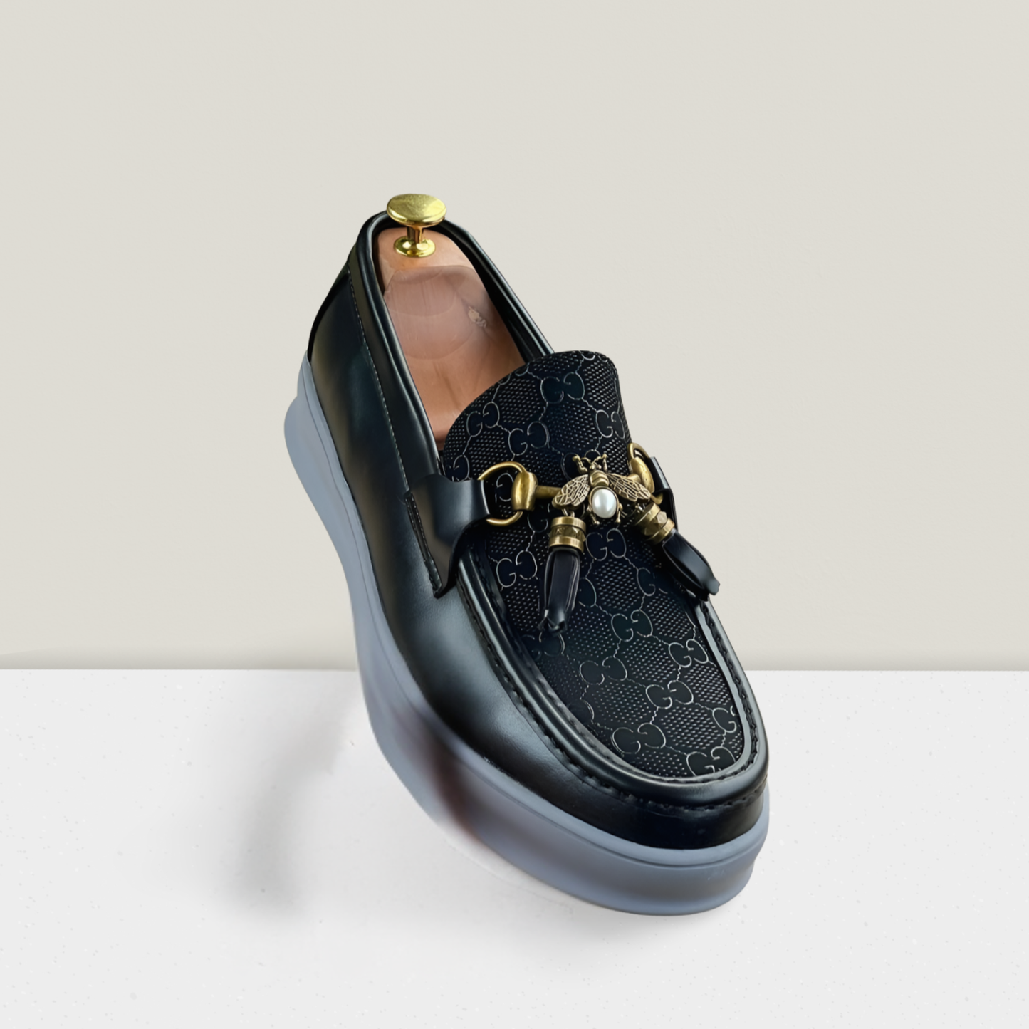 Black Monogram Horsebit Luxury Loafer