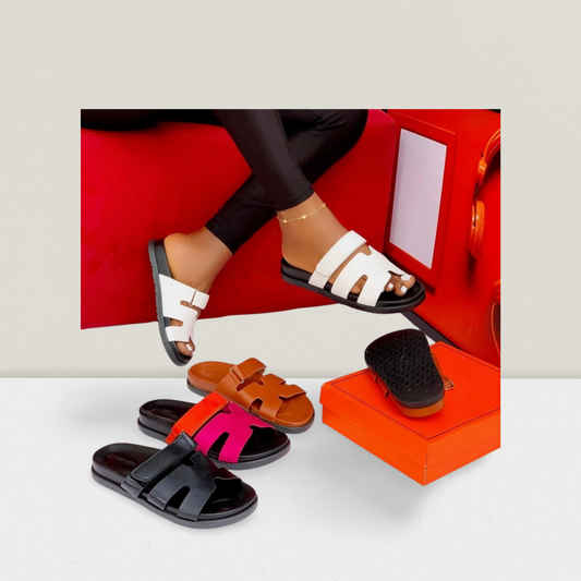 Ladies Floral Accent Luxury Flat Slipper