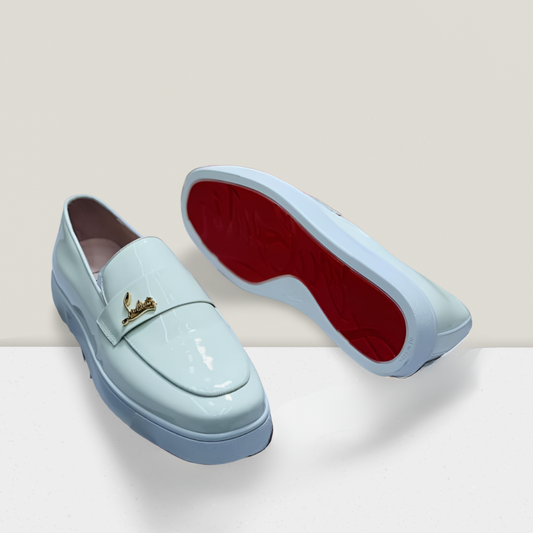Men’s Luxury White Patent Slip-On Loafer (Red Sole Edition)