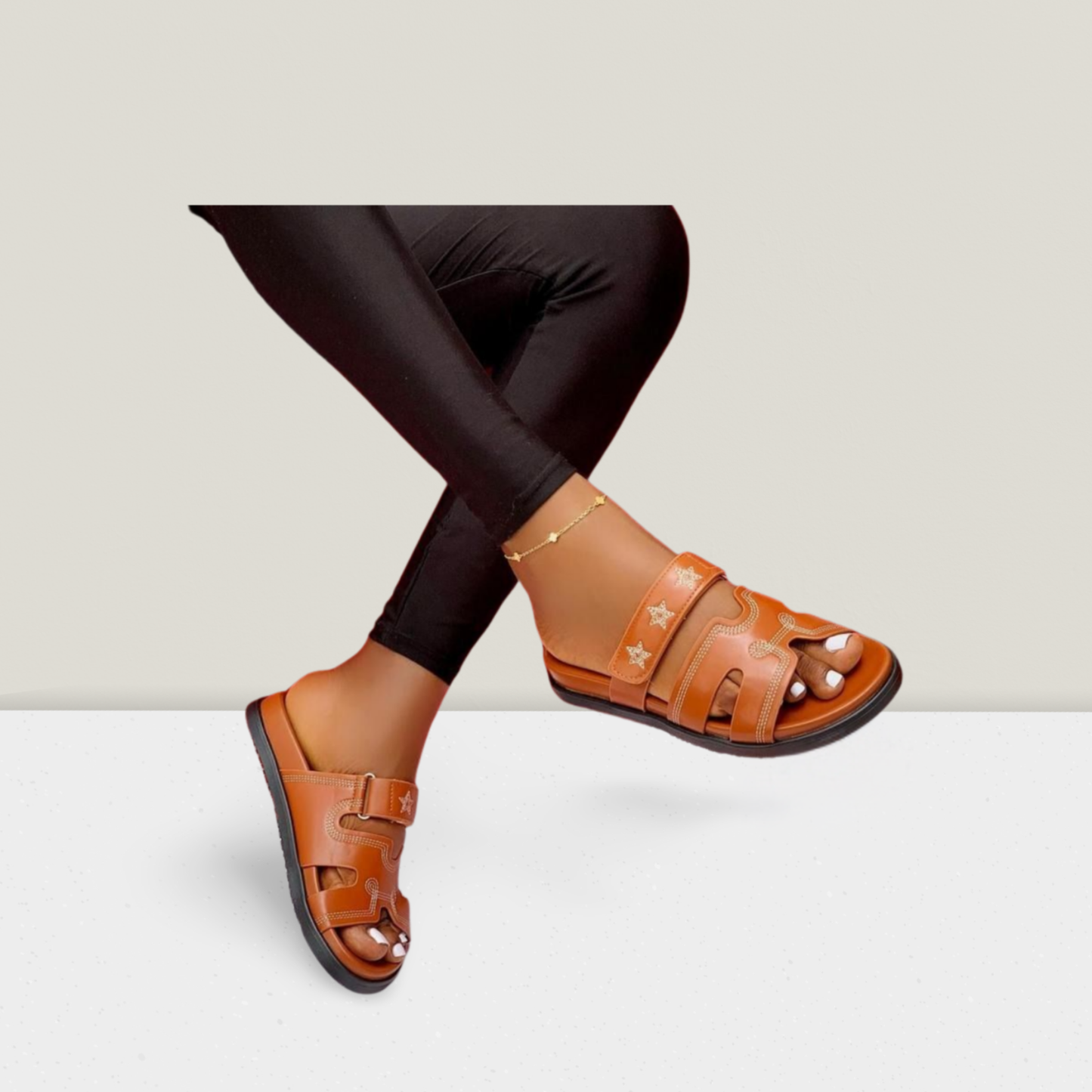 Studded Platform Slide Sandal