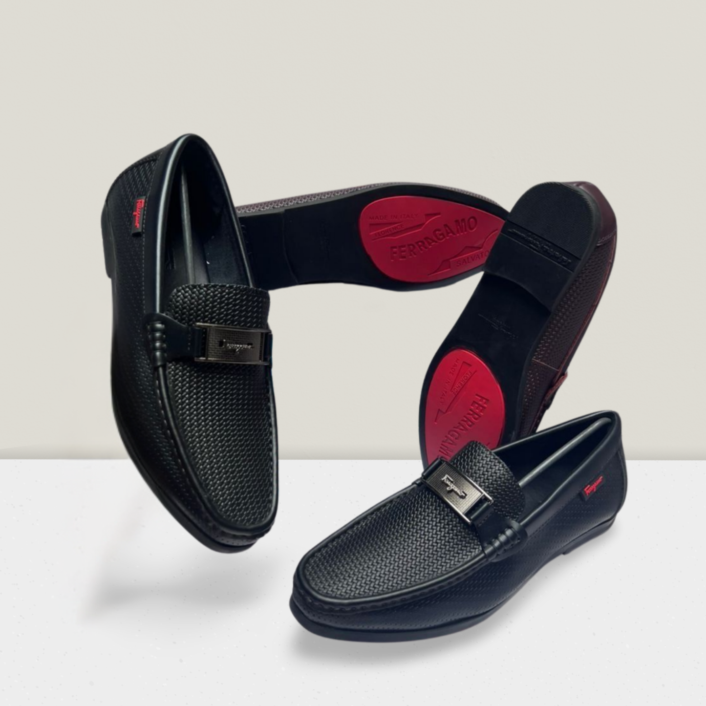 Luxury Street Buckle Loafers – Black