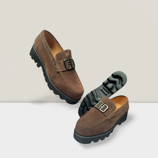 Rugged Suede Lug-Sole Loafers