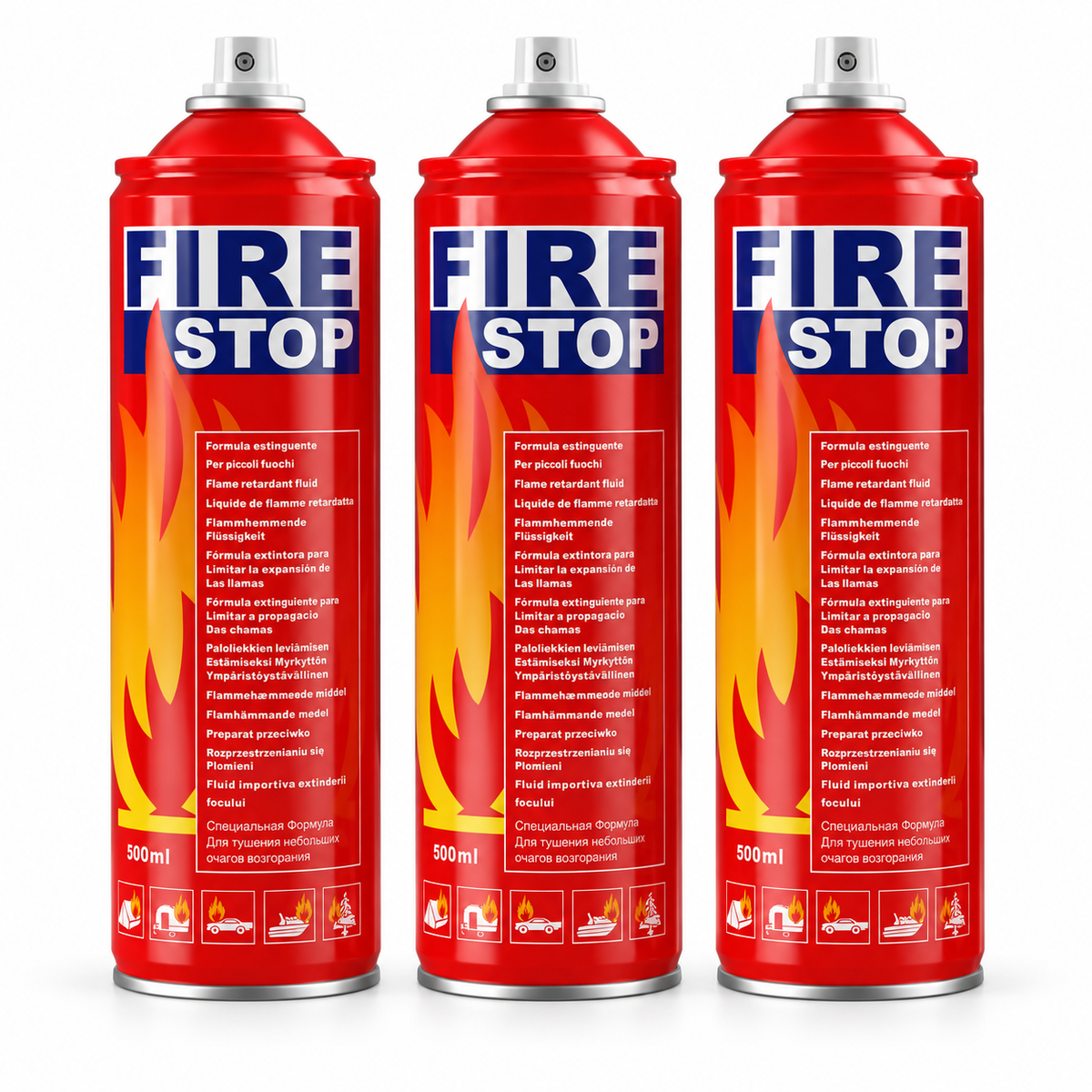 Fire Stop Portable Fire Extinguishing Spray + Protective Holder