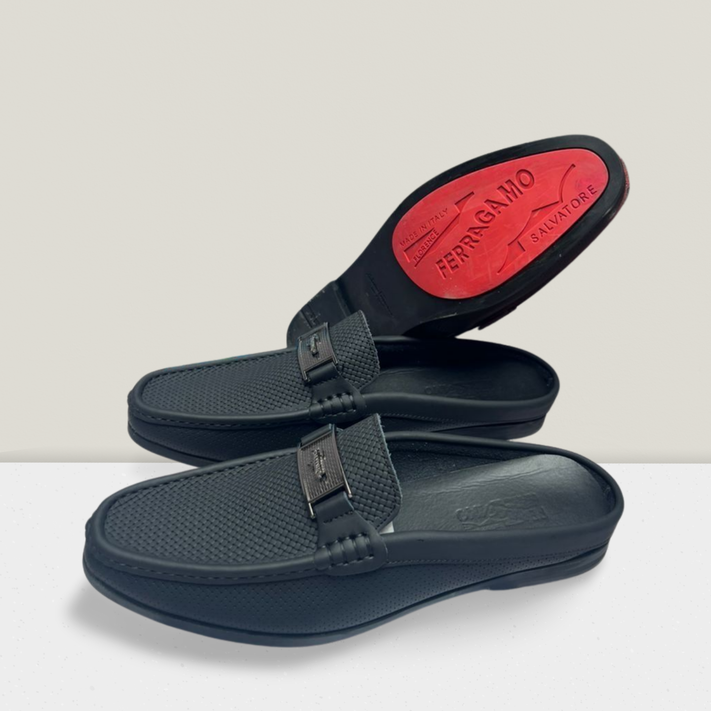 Men's White Luxe Half-Cut Moccasin