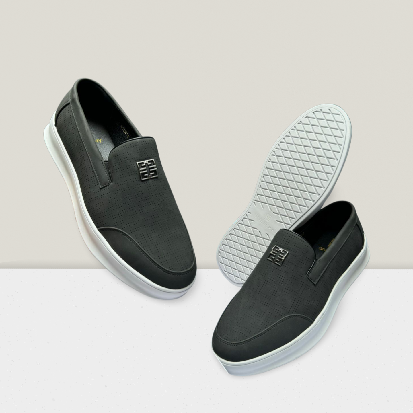 Modern LV-Style Slip-On Sneakers
