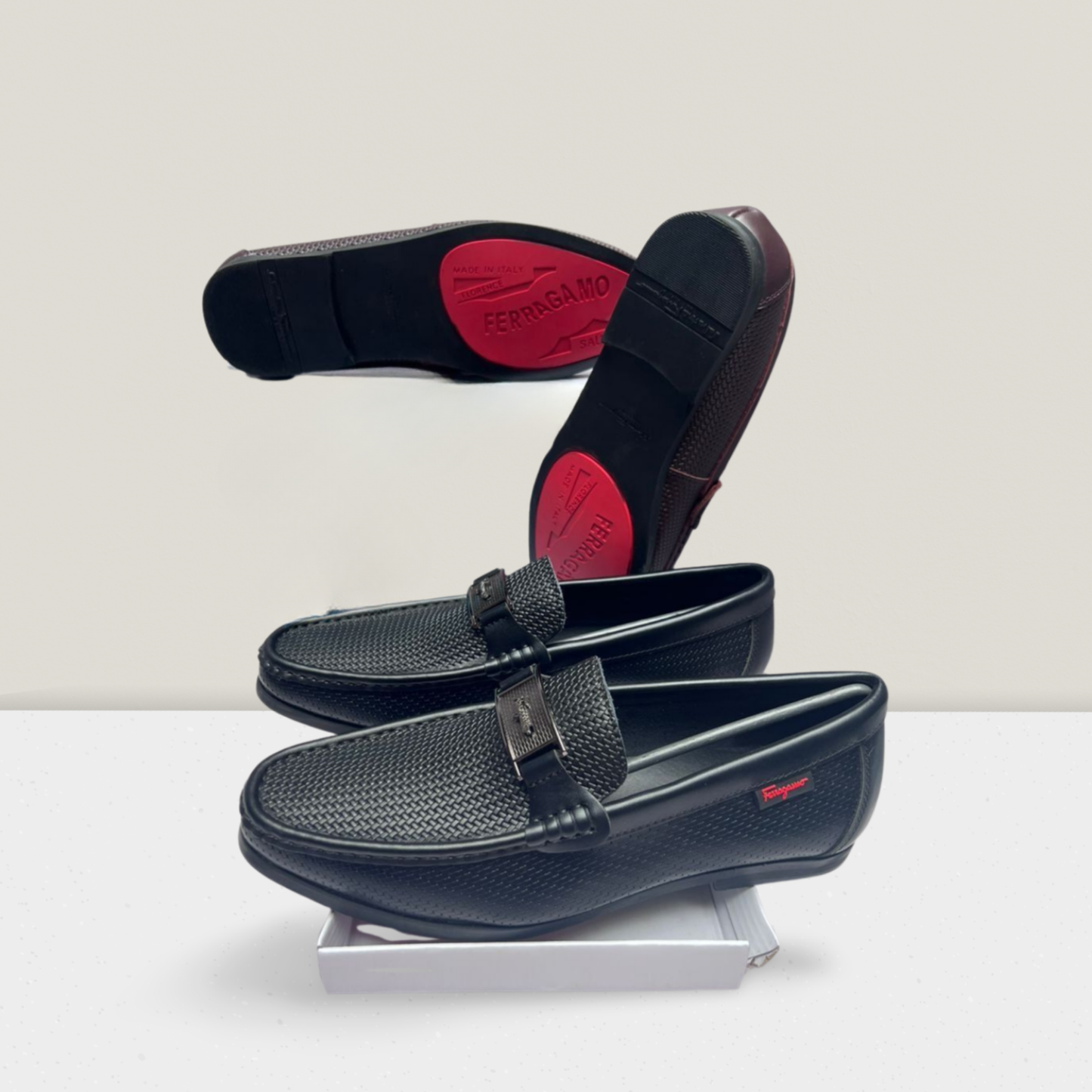 Luxury Street Buckle Loafers – Black