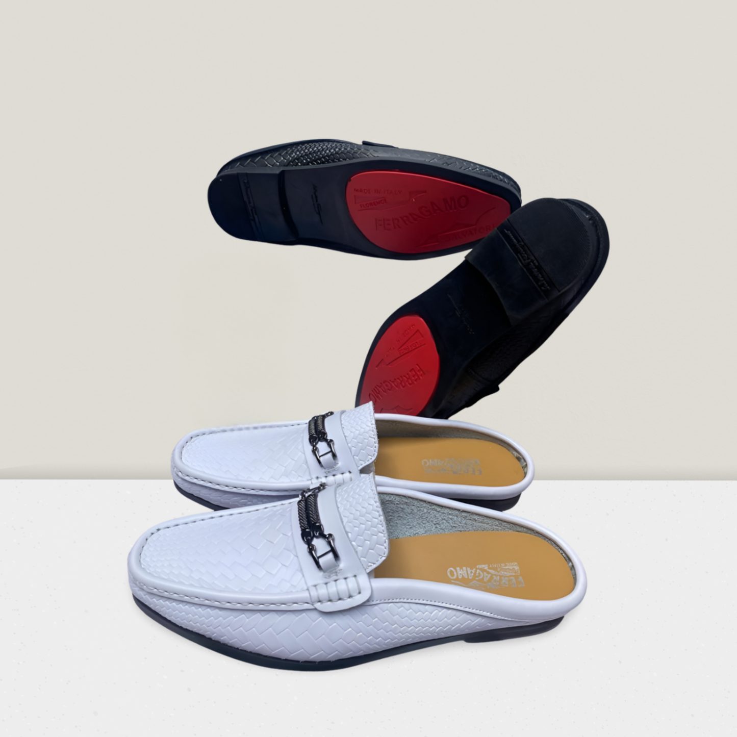 Men's White Luxe Slip-On Moccasin