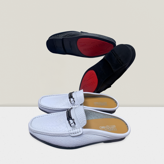 Men's White Luxe Slip-On Moccasin