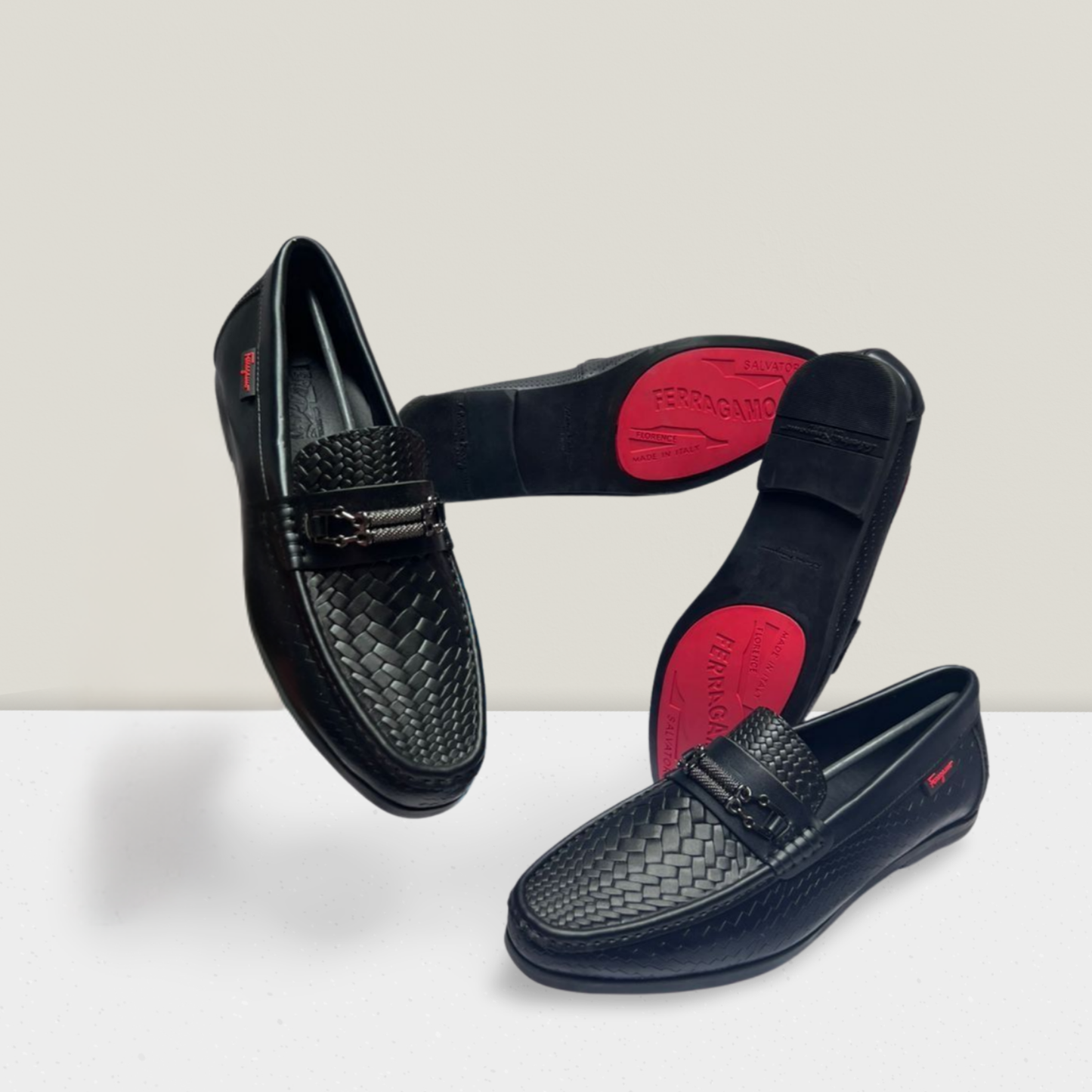 Premium Woven Buckle Loafers